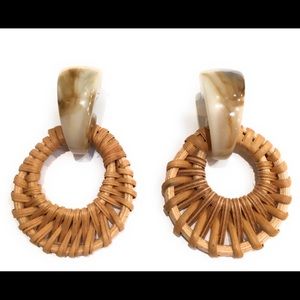 Vintage Style Wicker Acrylic Boho Earrings